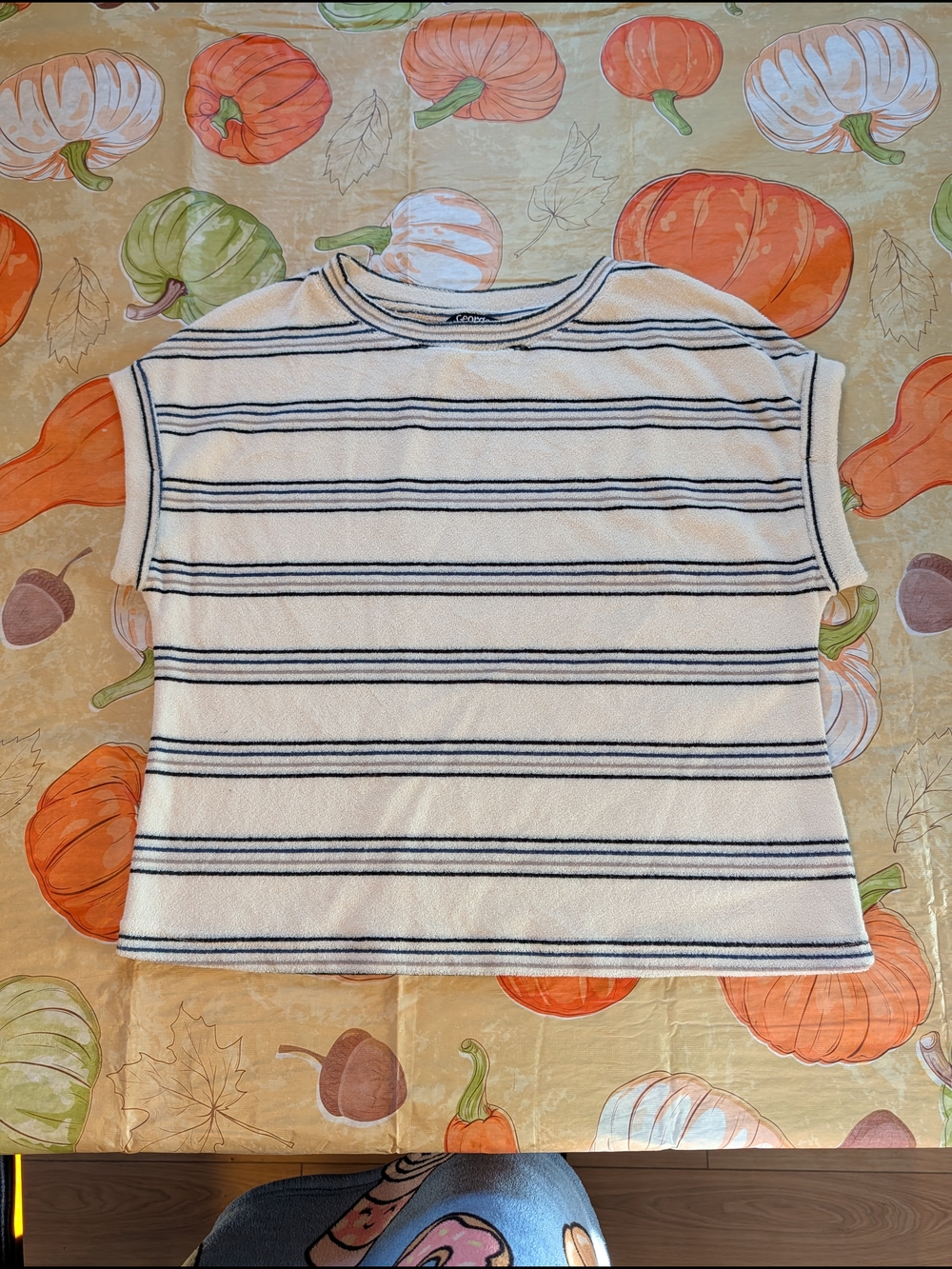George Cream and Navy Short Sleeve Striped Tee